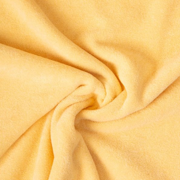 Tissu Jersey Velours Eponge Lua uni Jaune - Par 10 cm