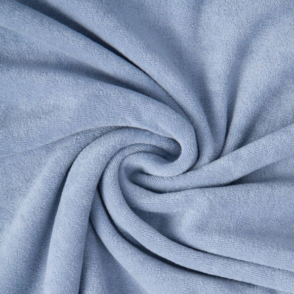 Tissu Jersey Velours Eponge Lua uni Bleu clair - Par 10 cm
