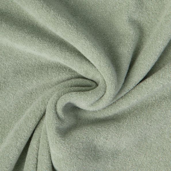 Tissu Jersey Velours Eponge Lua uni Vert amande - Par 10 cm