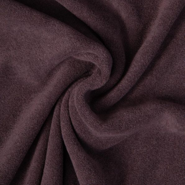 Tissu Jersey Velours Eponge Lua uni Marron foncé - Par 10 cm