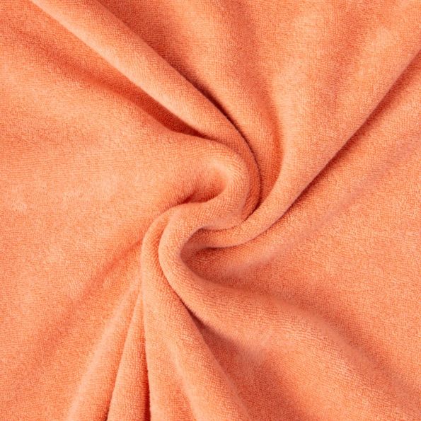 Tissu Jersey Velours Eponge Lua uni Corail - Par 10 cm
