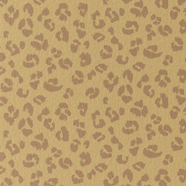 Tissu Jersey Coton Panthère Fawana sur fond Camel - Par 10 cm