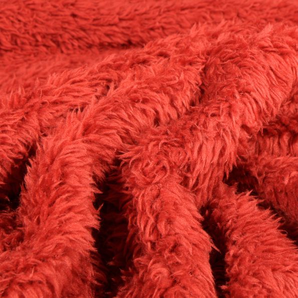 Tissu Fausse fourrure Heavy peluche Brique - Par 10 cm