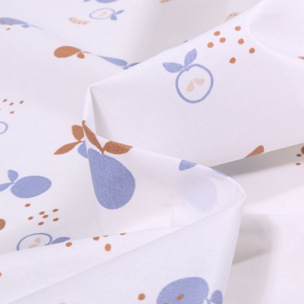 Tissu Coton enduit Jogala sur fond Blanc - Par 10 cm