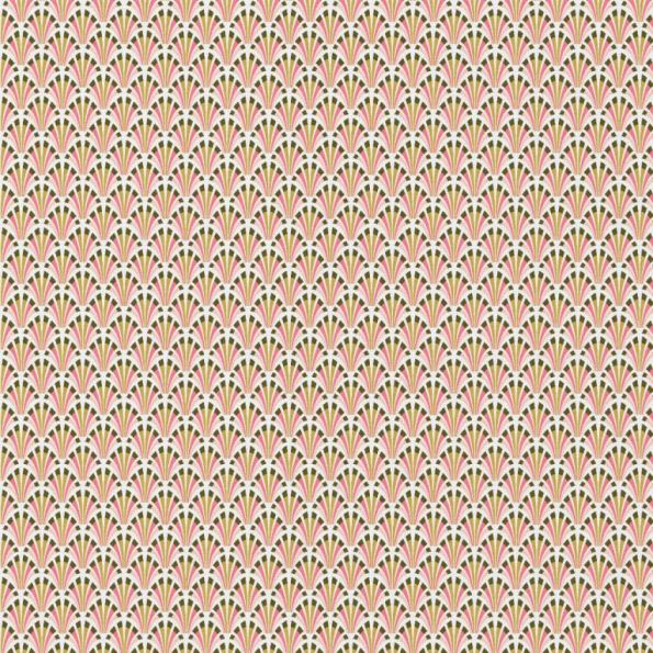 Tissu Coton enduit Kolius sur fond Pêche - Par 10 cm