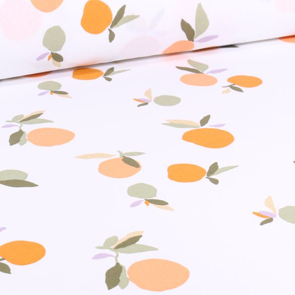 Tissu Coton imprimé Arty Marisol sur fond Blanc - Par 10 cm