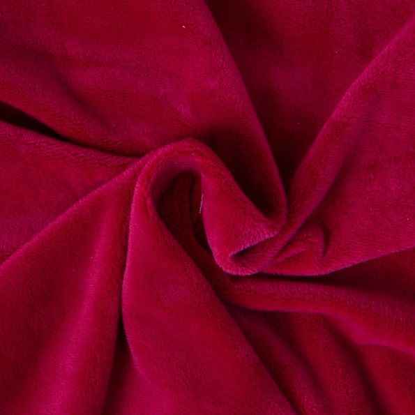Tissu Minky Ultra doux Ras Rouge griotte - Par 10 cm