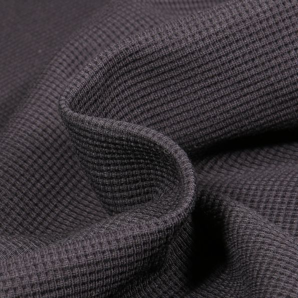 Tissu Jersey Nid d'abeille uni Noir - Par 10 cm