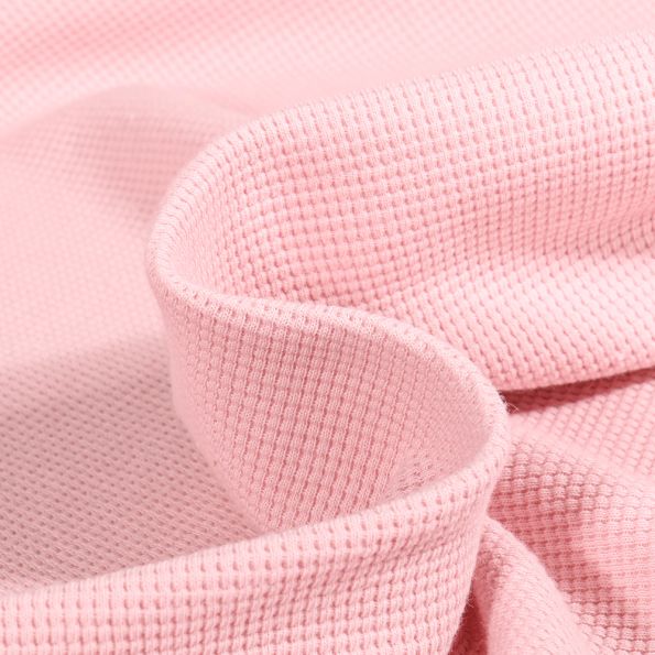 Tissu Jersey Nid d'abeille uni Rose - Par 10 cm