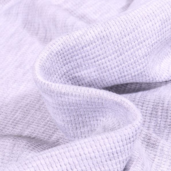 Tissu Jersey Nid d'abeille uni Gris clair chiné - Par 10 cm