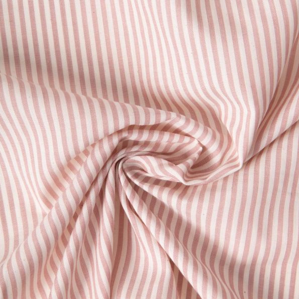 Tissu Coton Viscose Ruth rayé Beige - Par 10 cm