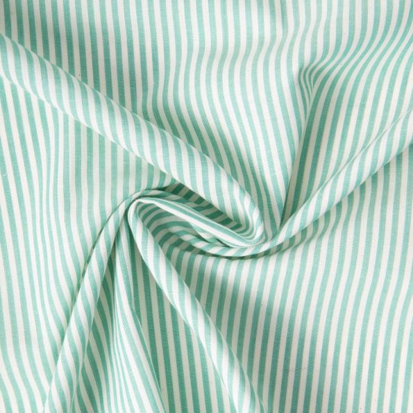 Tissu Coton Viscose Ruth rayé Vert - Par 10 cm