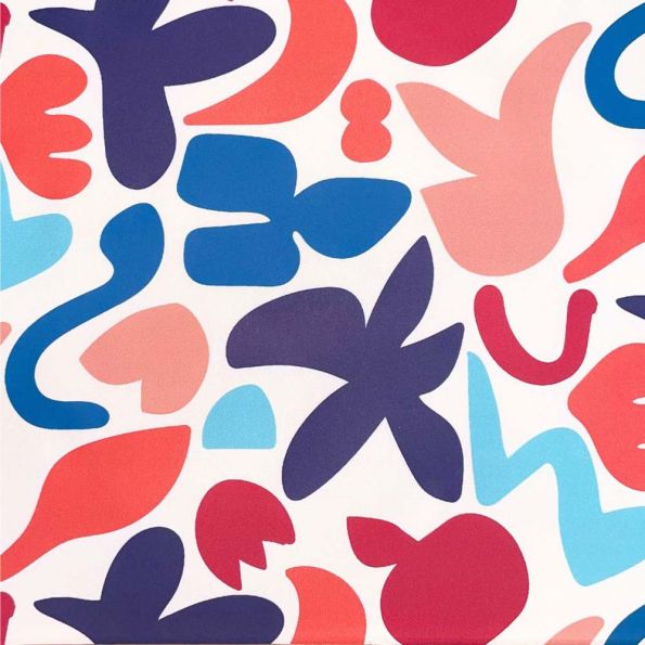 Tissu Imperméable déperlant Swing sur fond Beige décrué - Par 10 cm