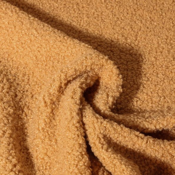 Tissu Fausse fourrure Teddy Bouclettes Camille Camel - Par 10 cm