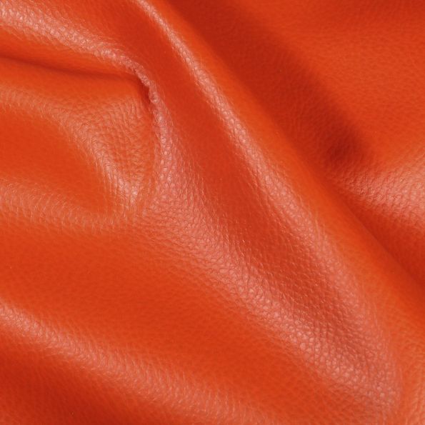 Coupon Simili cuir d'ameublement uni Terre de Sienne - 50 x 70 cm