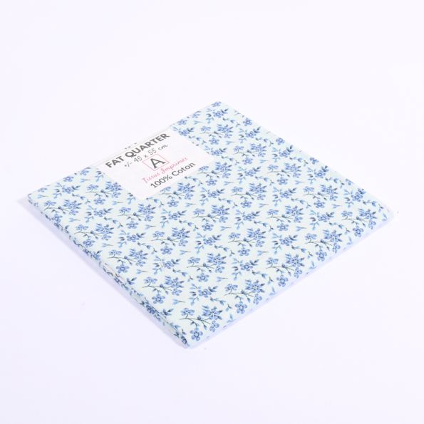 Coupon tissu Coton n°27 Bleu - 45 x 55 cm