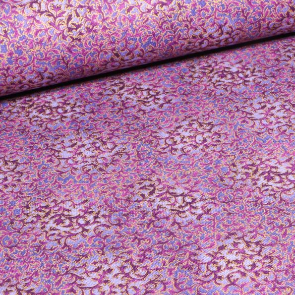 Tissu Robert Kaufman Persis Noble purple fleurs sur fond Violet - Par 10 cm