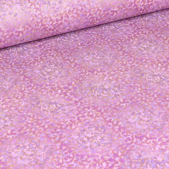 Tissu Robert Kaufman Persis Peacock fleurs sur fond Rose - Par 10 cm