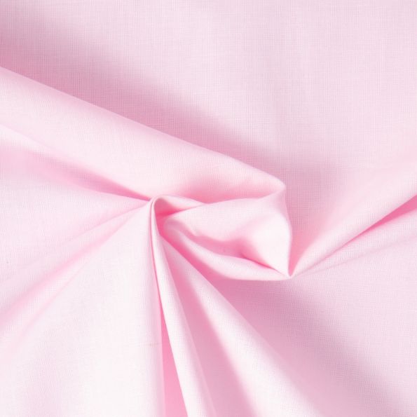 Tissu Coton uni Rose pastel - Par 10 cm