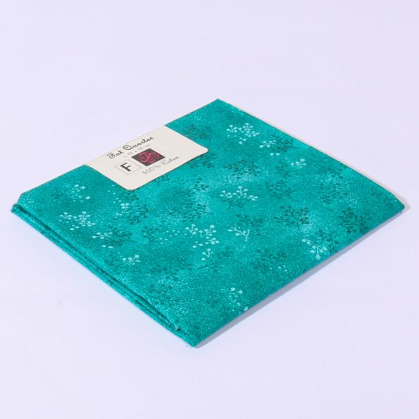 Coupon tissu Coton n°89 Bleu vert - 45 x 55 cm