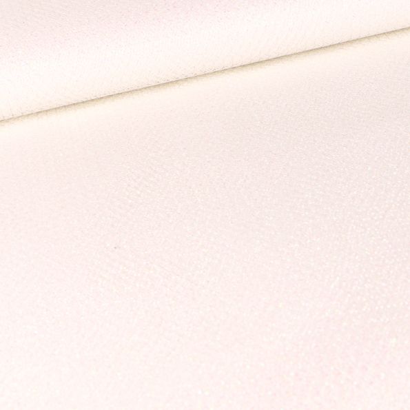 Tissu Tulle souple métallisé Blanc - Par 10 cm