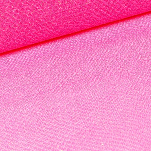 Tissu Tulle souple métallisé Rose fluo - Par 10 cm