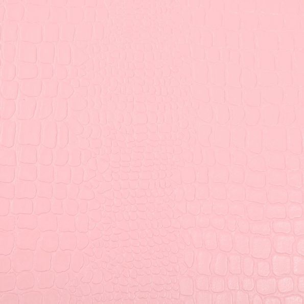 Tissu Simili cuir Croco Rose - Par 10 cm