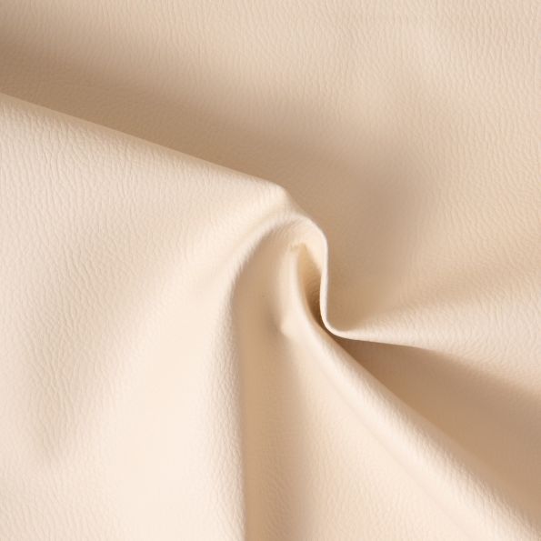 Simili cuir d'ameublement uni sur fond Ecru - Par 10 cm