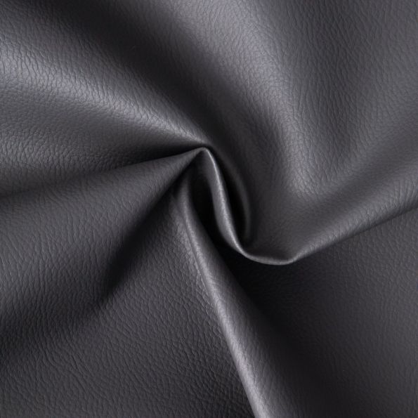 Simili cuir d'ameublement uni sur fond Gris anthracite - Par 10 cm