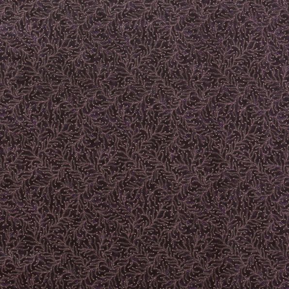 Tissu Coton Imprimé Lisa Studio Végétaux Aborigènes Violets sur fond Violet - Par 10 cm
