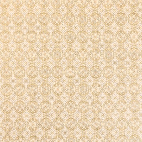 Tissu Coton Robert Kaufman Imperial Motifs ornementaux beiges et dorés sur fond Ecru - Par 10 cm