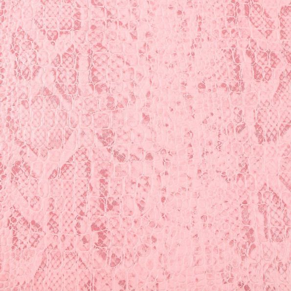 Tissu Simili cuir Croco snake Rose - Par 10 cm