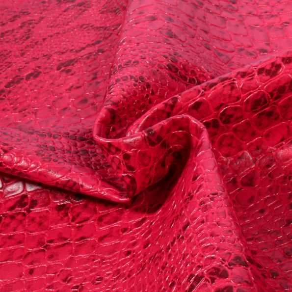 Coupon Simili cuir Croco snake Fuschia - 50 x 70 cm