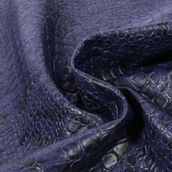 Coupon Simili cuir Croco snake Marine - 50 x 70 cm