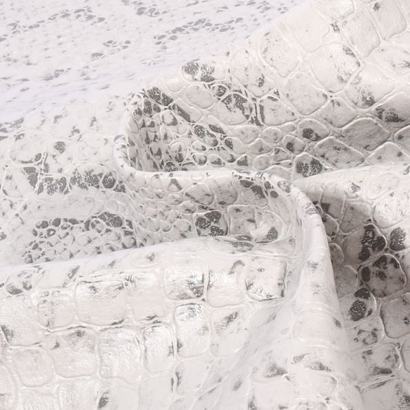 Coupon Simili cuir Croco snake Perle - 50 x 70 cm