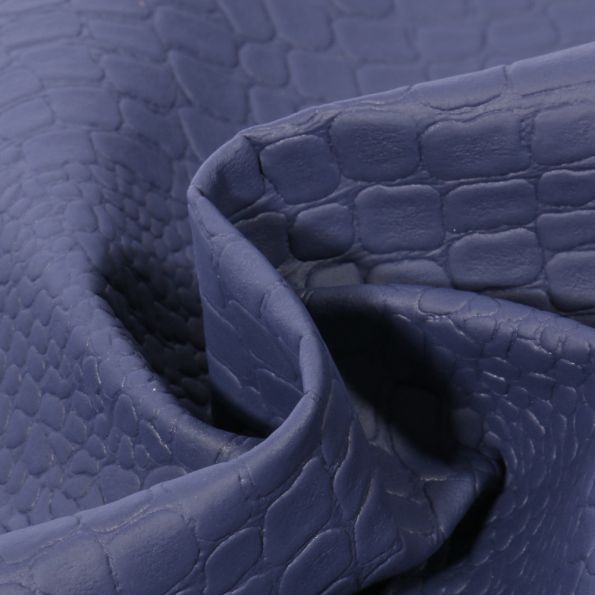 Coupon Simili cuir Croco mat Marine - 50 x 70 cm