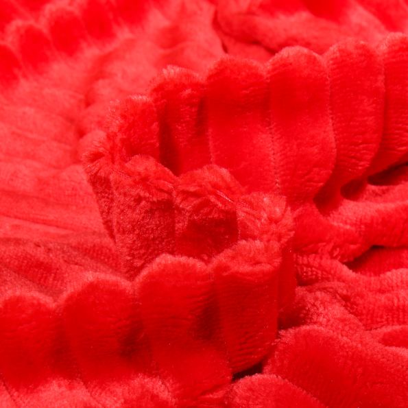 Coupon tissu de 50 cm Minky Ultra doux côtelé Rouge