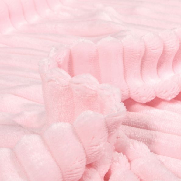 Tissu Minky Ultra doux côtelé Rose - Par 10 cm