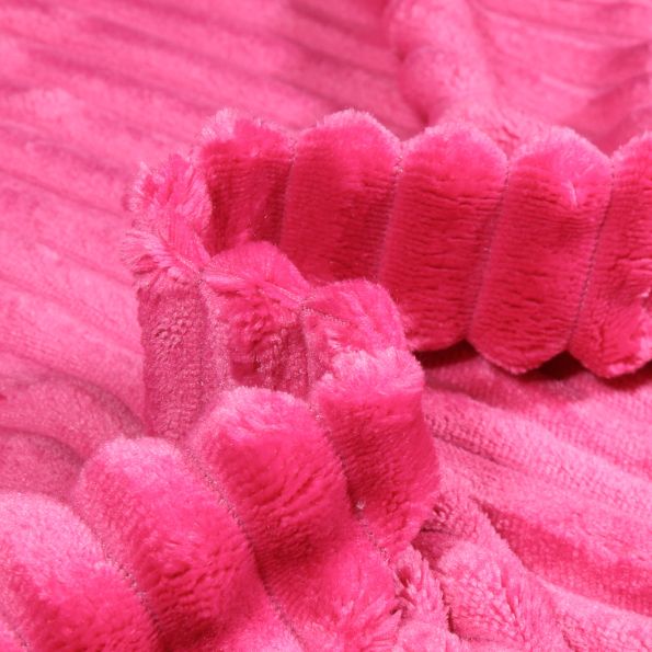 Tissu Minky Ultra doux côtelé Rose fuchsia - Par 10 cm