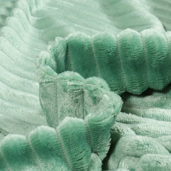 Coupon Tissu Minky Ultra doux côtelé Vert amande - Coupon de 20 cm