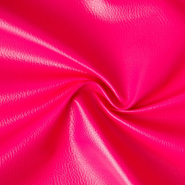 Simili cuir d'ameublement uni sur fond Rose fluo - Par 10 cm