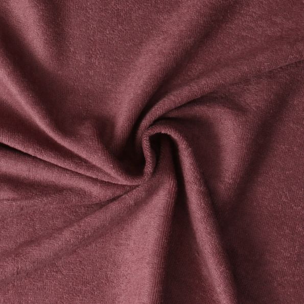Coupon Tissu Micro Eponge Bambou Moélia uni Prune - Coupon de 10 cm