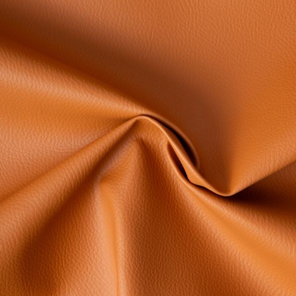 Simili cuir d'ameublement uni sur fond Camel - Par 10 cm