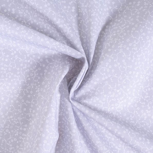 Tissu Coton imprimé Fleuris Lilou sur fond Gris - Par 10 cm