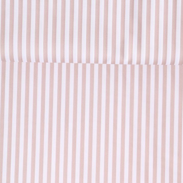 Tissu Coton imprimé  rayé Lisalou sur fond Beige - Par 10 cm