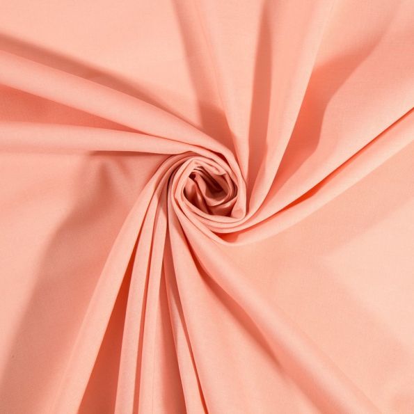 Coupon Tissu Coton uni Pêche - Coupon de 10 cm