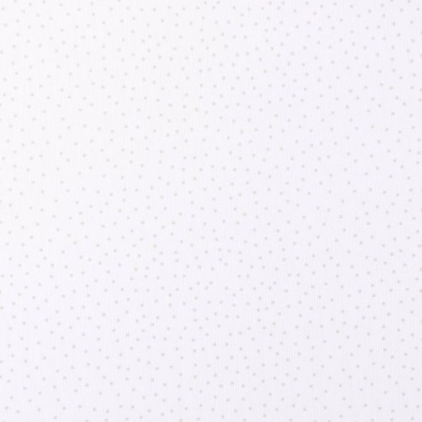 Tissu Piqué de Coton Pois beiges sur fond Blanc - Par 10 cm