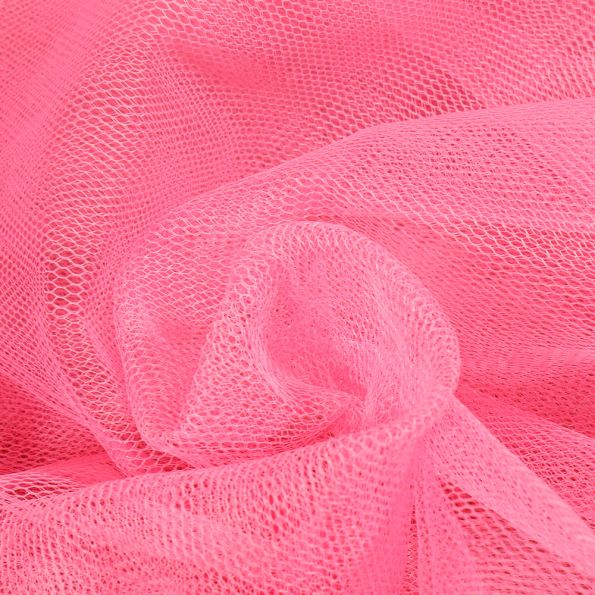 Tissu Tulle rigide uni Rose - Au mètre