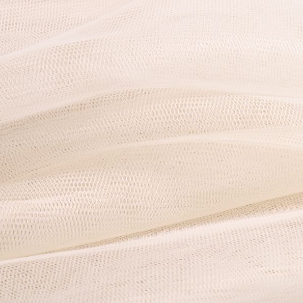 Coupon Tissu Tulle souple grande largeur uni Blanc cassé - Coupon de 400 cm
