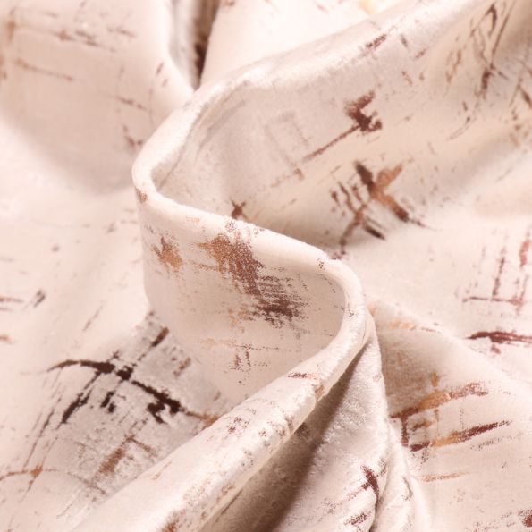 Tissu Velours d'ameublement Astral sur fond Ecru - Par 10 cm